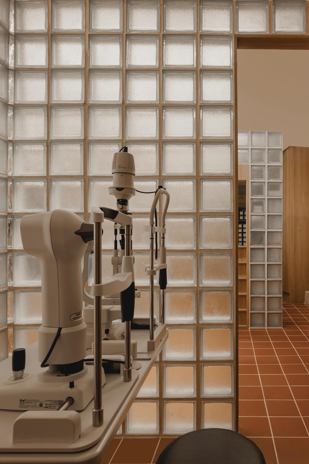 Optometrist performing an eye exam